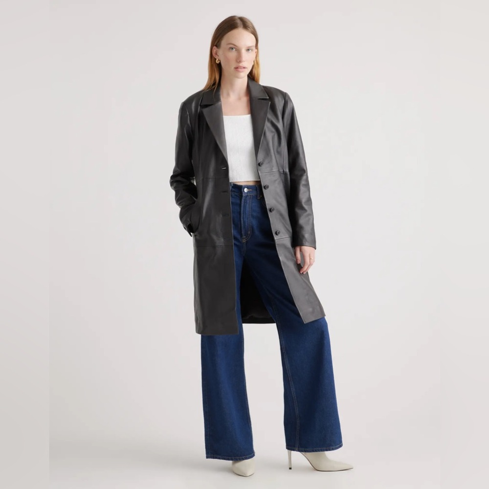 Quince 100% Leather Trench Coat
